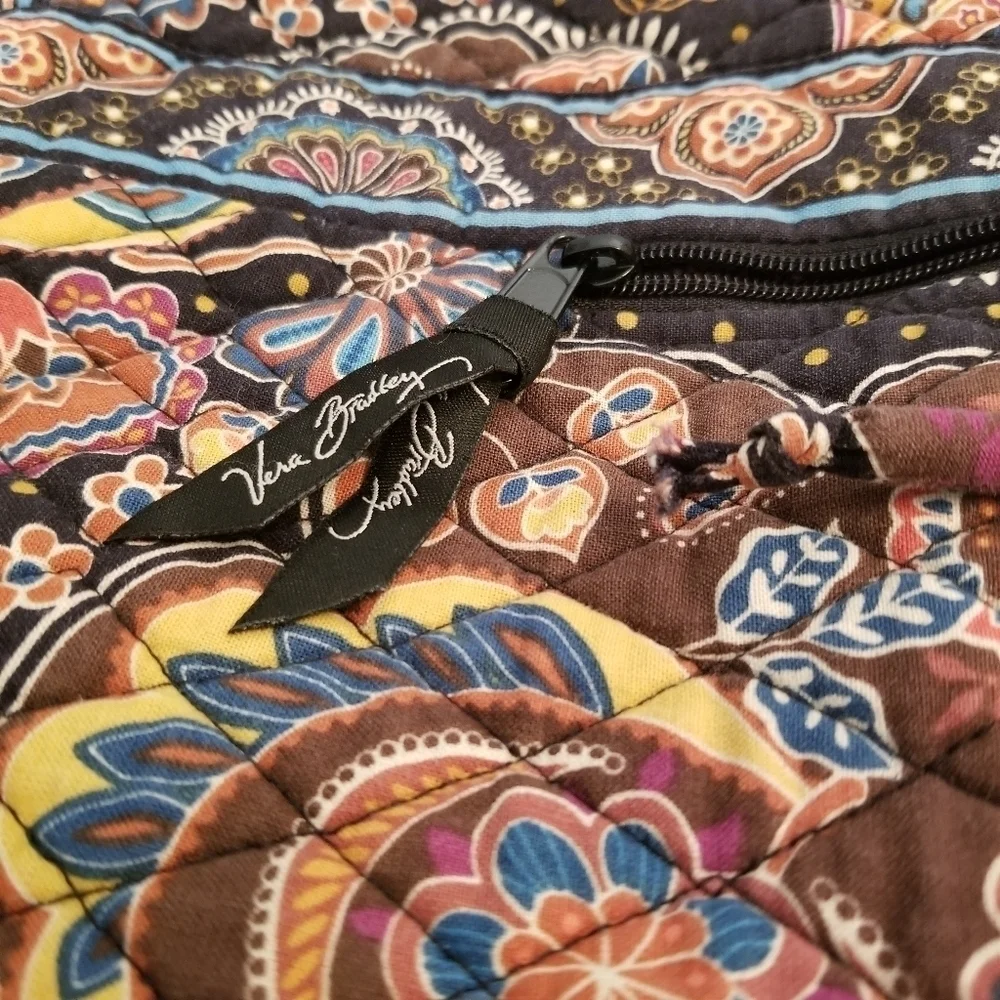 Vera Bradley Venetian Paisley Brown Cotton Cinched Backpack